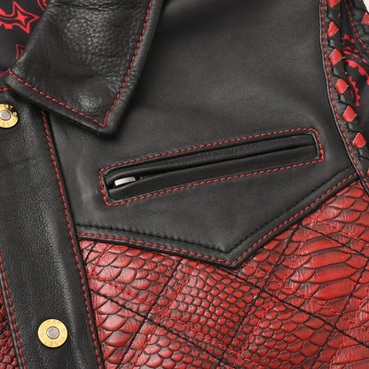 Kingsnake Men’s Motorcycle Leather Vest Men's Leather Vest Vests
