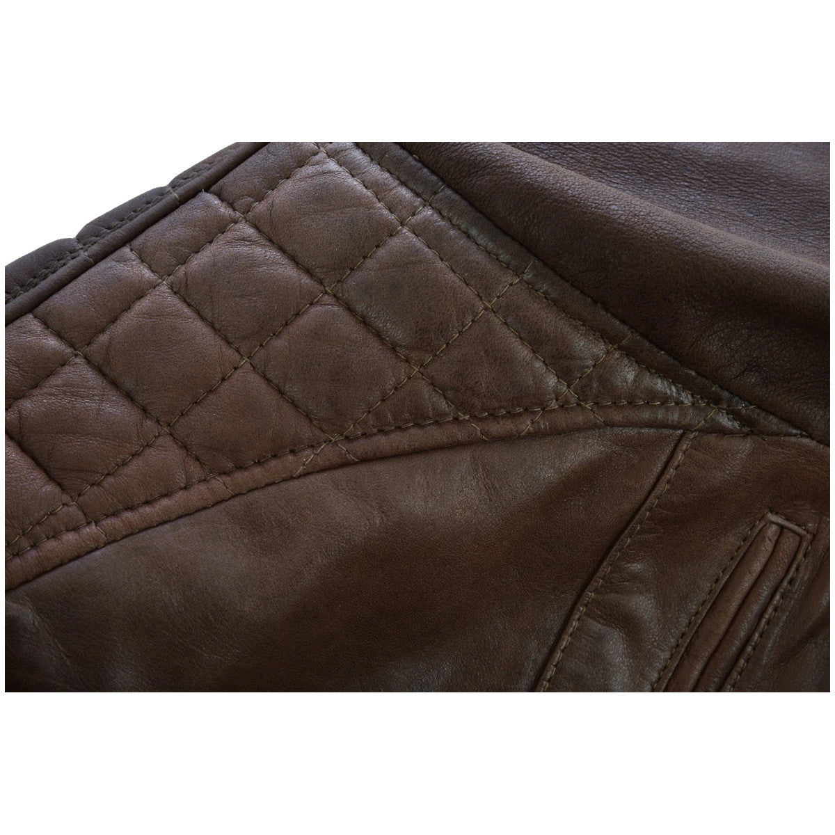 Mens Cafe Racer Waxed Lambskin Chocolate Brown Motorcycle Leather Jacket