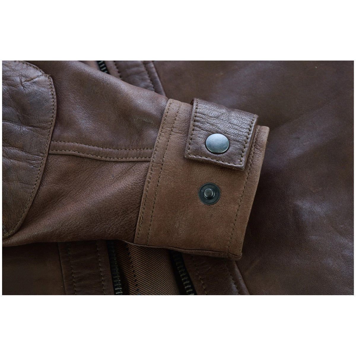 Mens Cafe Racer Waxed Lambskin Chocolate Brown Motorcycle Leather Jacket