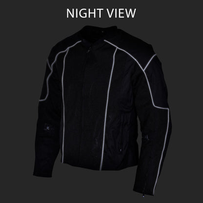 Vance Men's 3-Season Mesh/Textile CE Armor Motorcycle Jacket