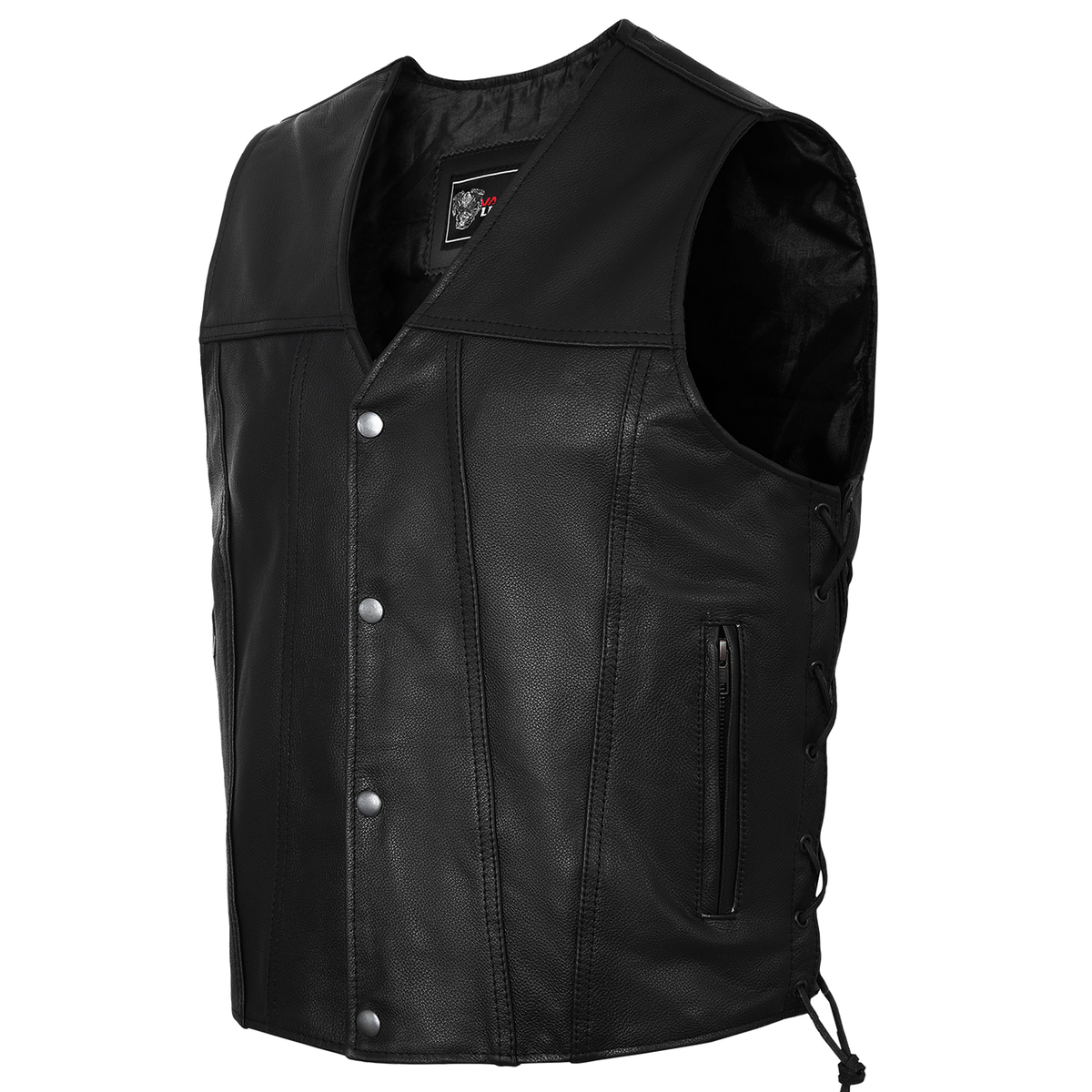 Vance Leather Gambler Style Premium Cowhide Leather Vest