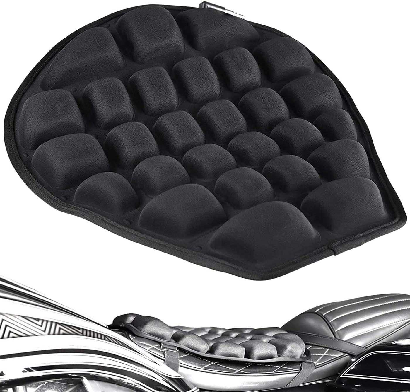 An image of a Motorcycle Seat Cushion Pad with cool down technology and pressure relief.