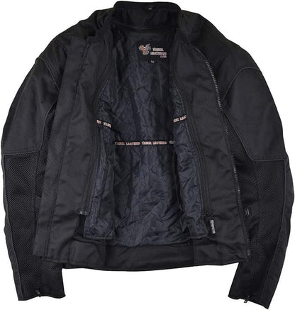 Vance Men's 3-Season Mesh/Textile CE Armor Motorcycle Jacket