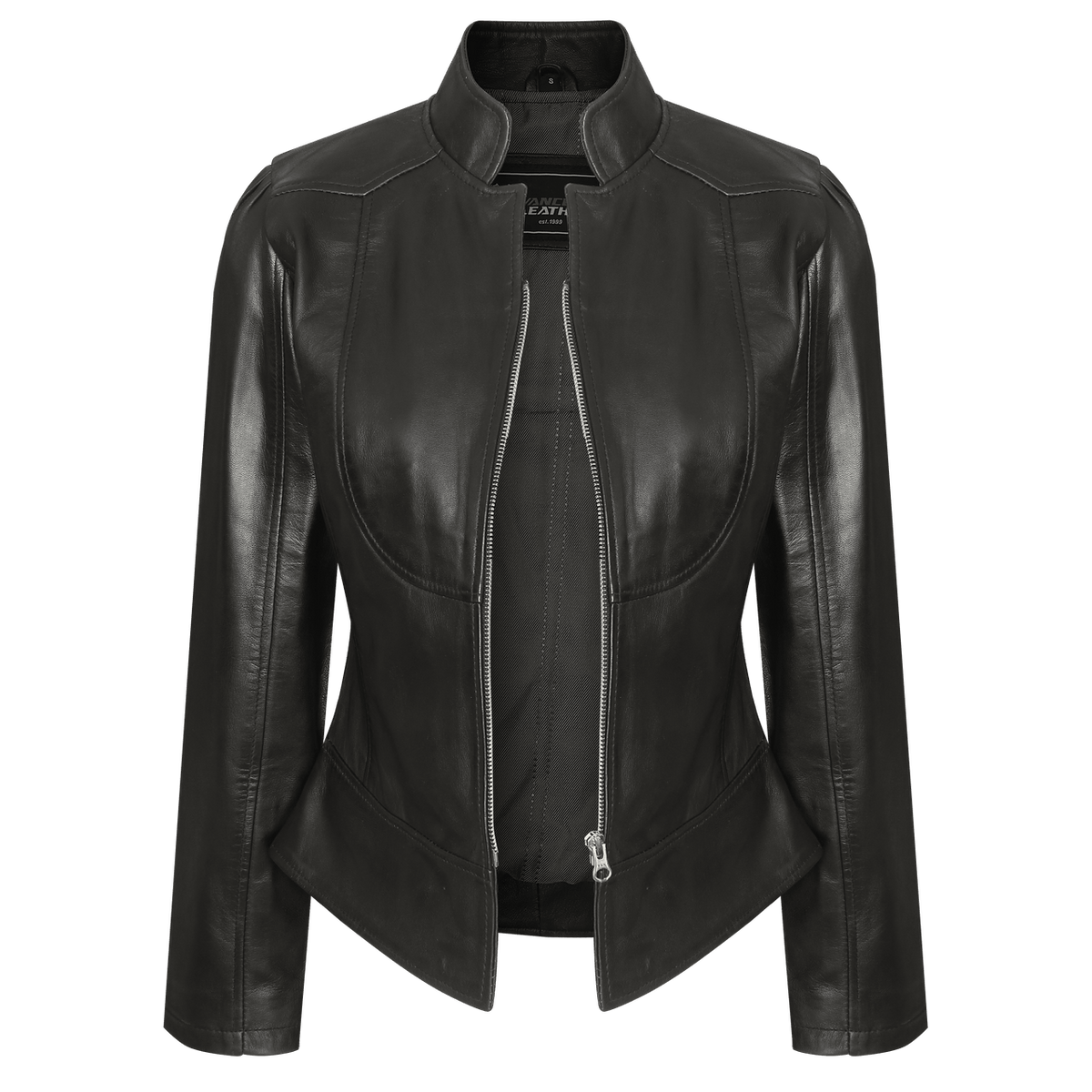Vance Leathers 'Maya' Ladies Premium Soft Lightweight Black Fitted Motorcycle Leather Jacket