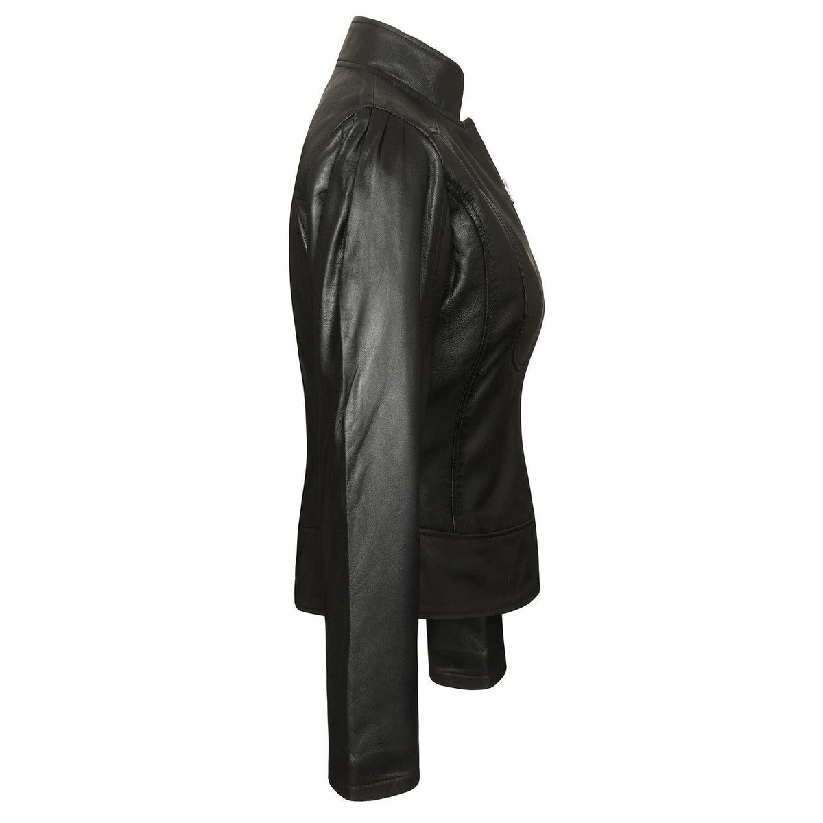Vance Leathers 'Maya' Ladies Premium Soft Lightweight Black Fitted Motorcycle Leather Jacket