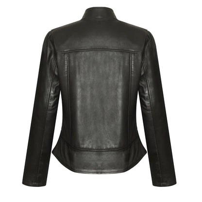 Vance Leathers 'Maya' Ladies Premium Soft Lightweight Black Fitted Motorcycle Leather Jacket
