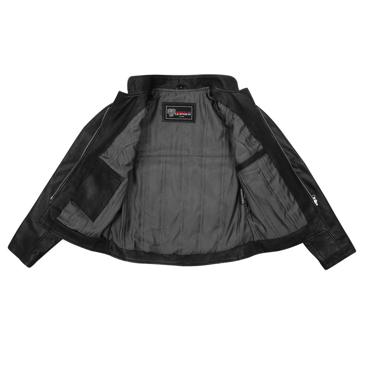 Vance Leathers 'Maya' Ladies Premium Soft Lightweight Black Fitted Motorcycle Leather Jacket