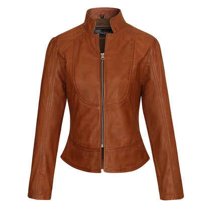 Vance Leathers 'Maya' Ladies Premium Soft Lightweight Brown Fitted Motorcycle Leather Jacket