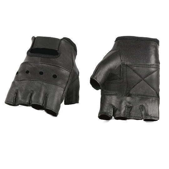 Vance Men’s Leather Fingerless Glove with Gel Palm