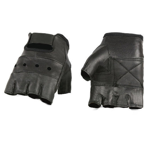 Vance Men’s Leather Fingerless Glove with Gel Palm