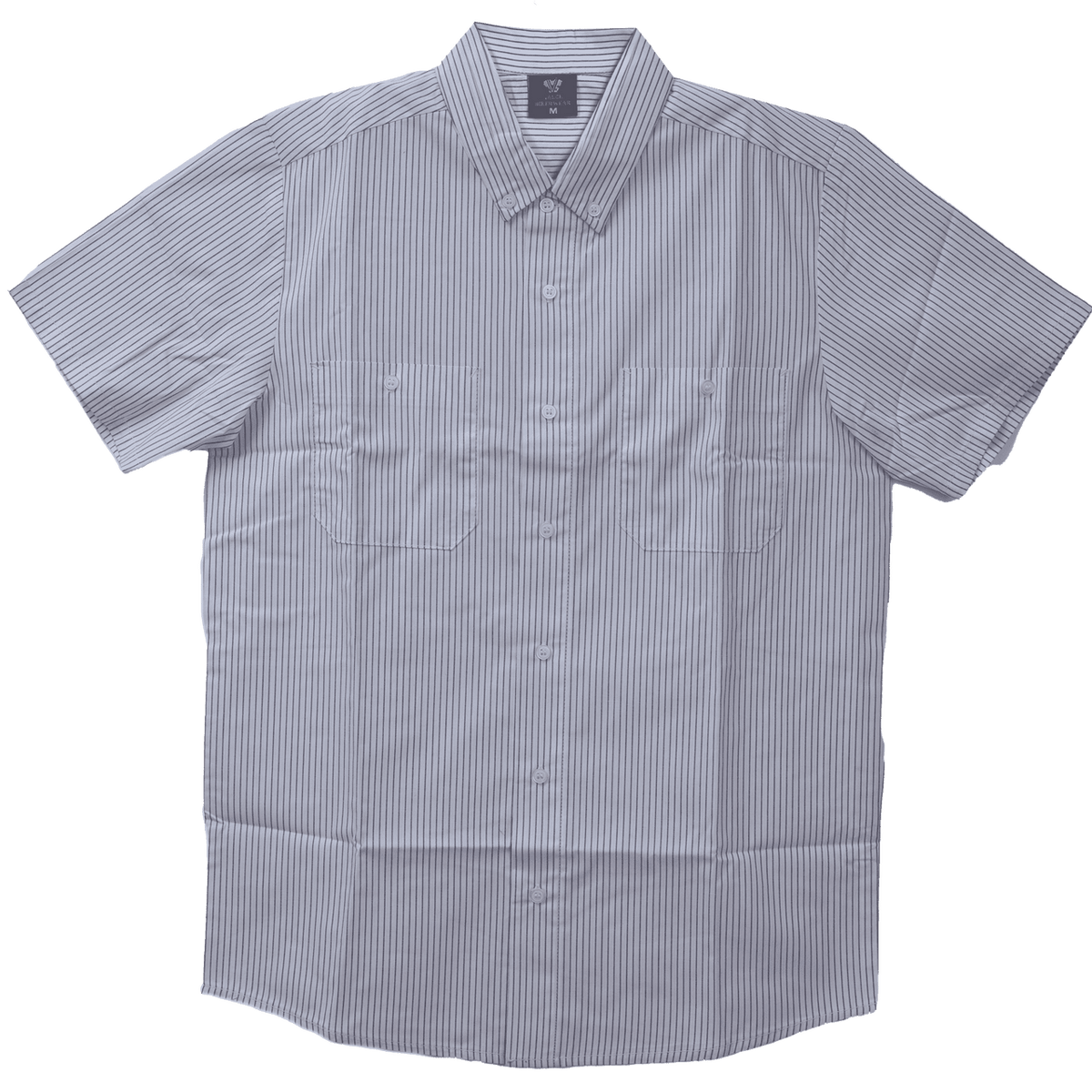 Men's White Work Shirts with Grey Strips