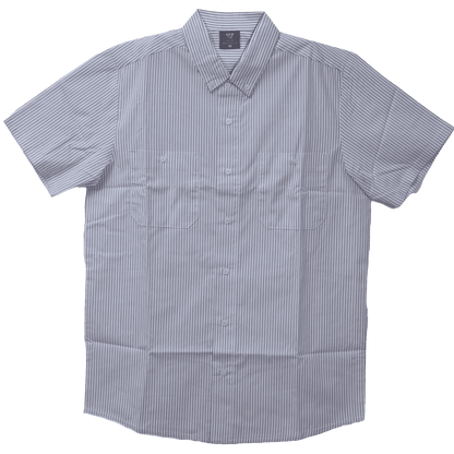 Men's White Work Shirts with Grey Strips