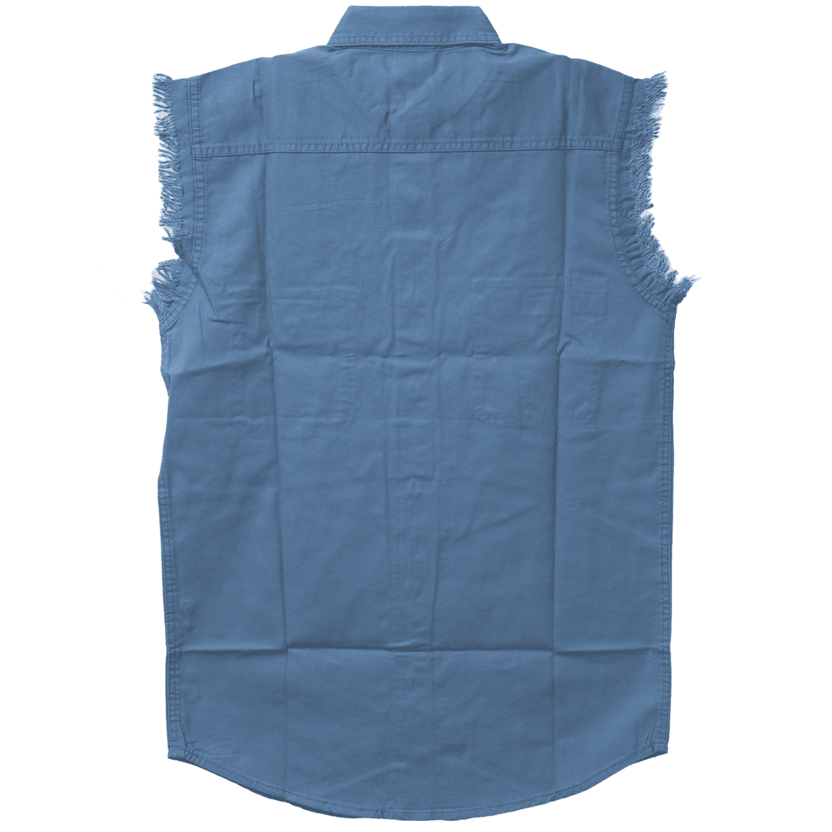 Vance - Men's Biker Motorcycle Light Blue Cut Off Sleeveless Shirt
