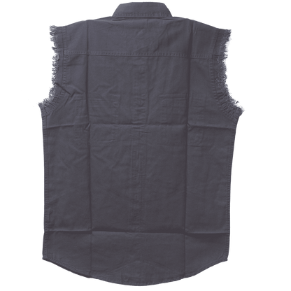 Vance Textiles - Men's Biker Motorcycle Charcoal Cut Off Sleeveless Shirt