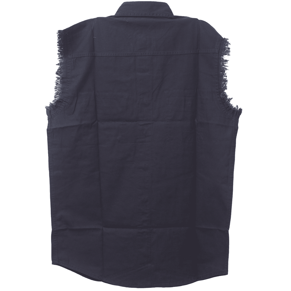 Vance - Men's Biker Motorcycle Dark Blue Cut Off Sleeveless Shirt