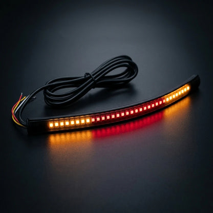 Universal Motorcycle 48 Led Lights Bar Strip, Tail Brake Stop/Turn Signal/License Plate Light (Red, Amber Color)