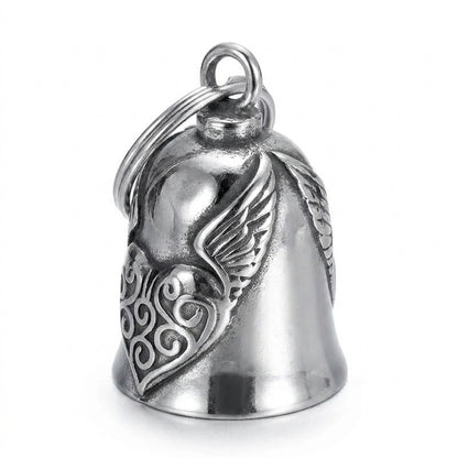 Motorcycle Accessory - Heart Motorcycle Bell Pendant Heart Wing Lucky
