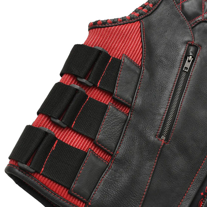 Tactical Emerald Men’s Motorcycle Leather Vest Men's Leather Vest Vests
