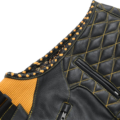 Tactical Emerald Men’s Motorcycle Leather Vest Men's Leather Vest Vests