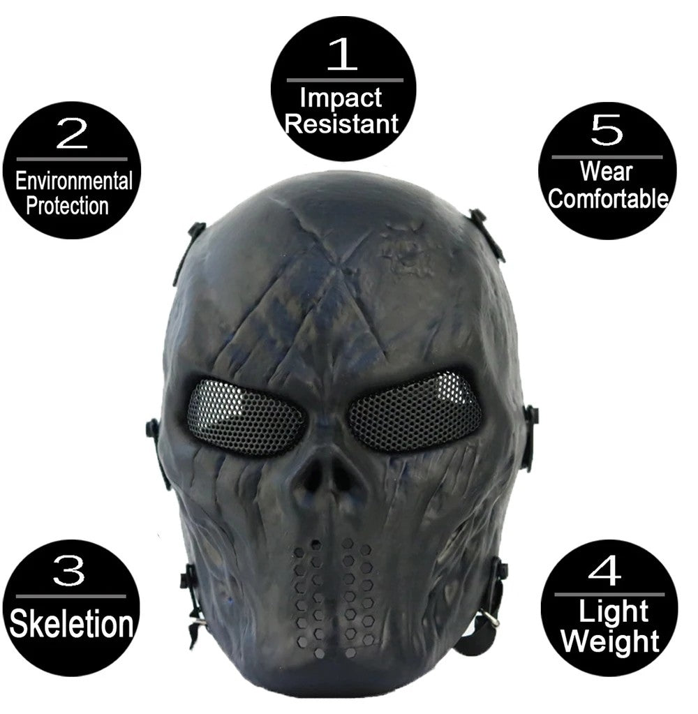 Impact resistant, lightweight, comfortable skull mask