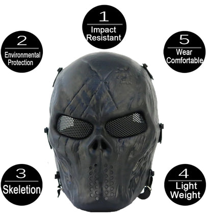 Impact resistant, lightweight, comfortable skull mask