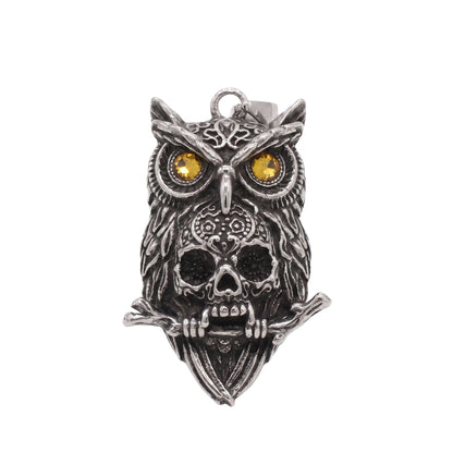 Stainless Steel Biker Ring - Dark Punk Gothic Skull Owl Retro Alloy Pe