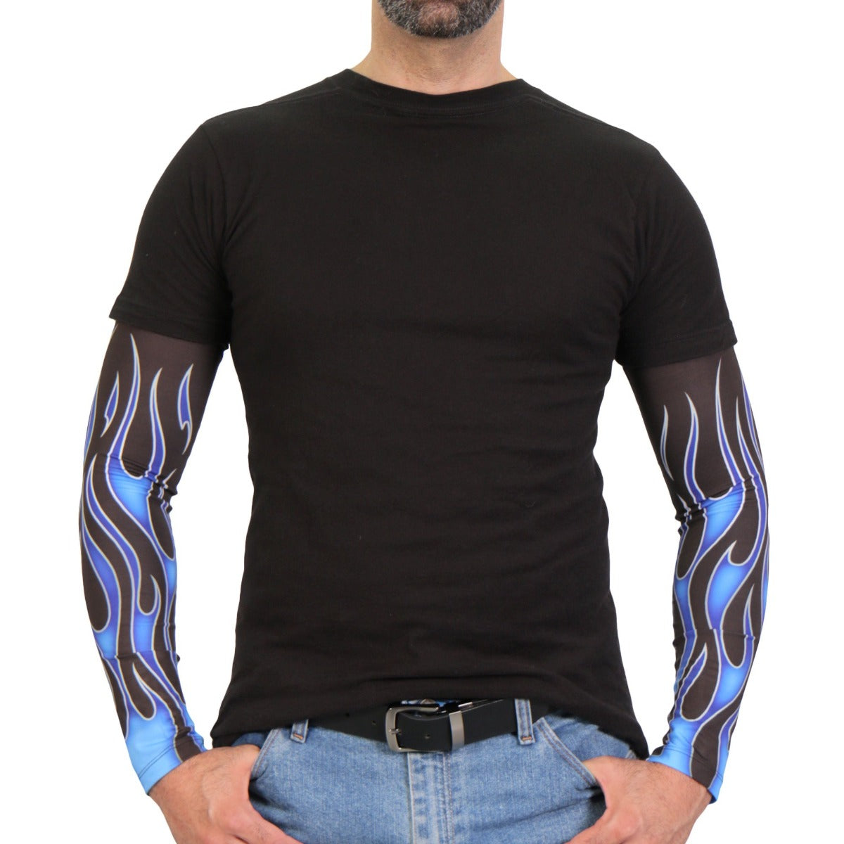 Hot Leathers Blue Flames Arm Sleeve