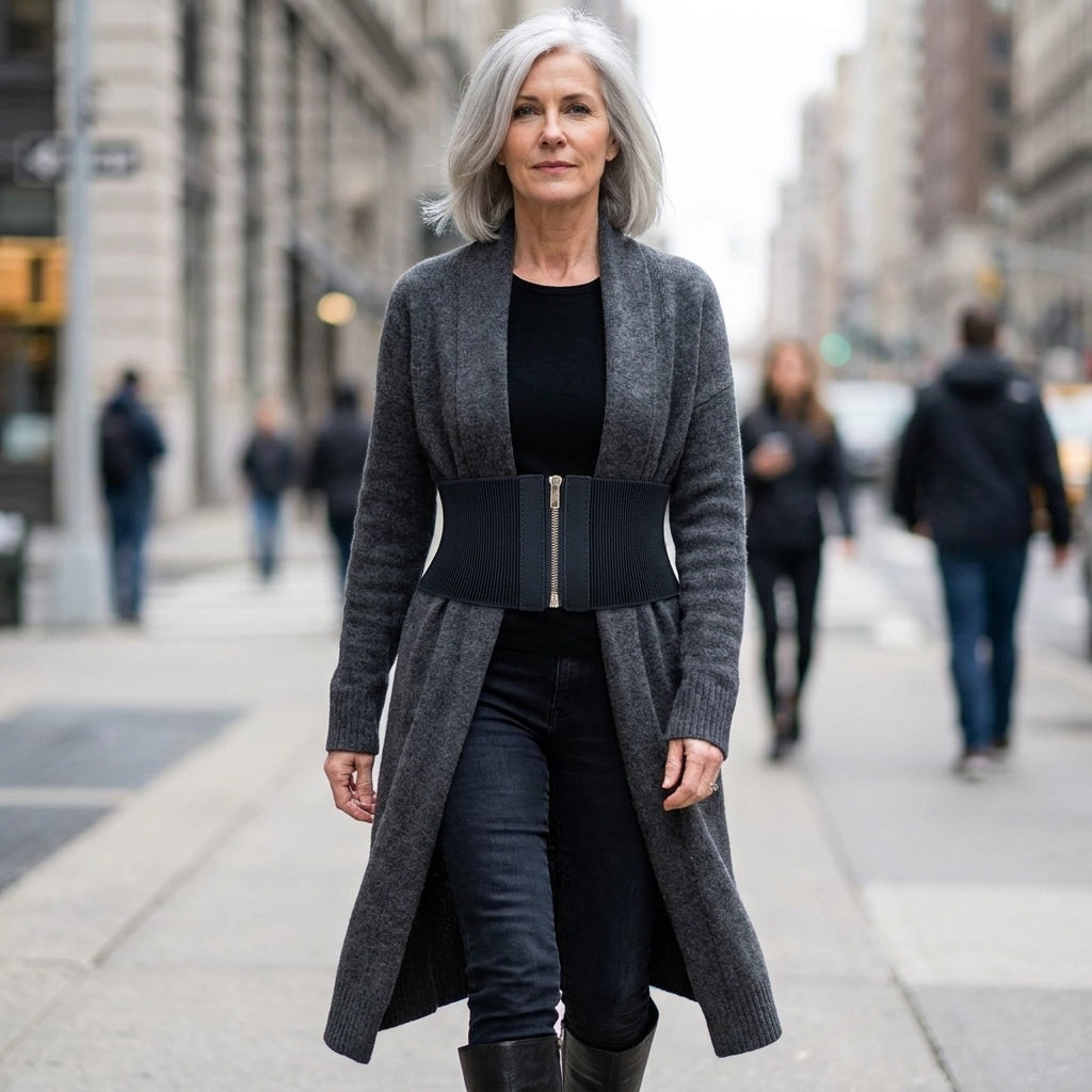 Zip Front Elastic Corset Belt — street view