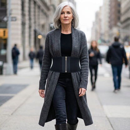 Zip Front Elastic Corset Belt — street view