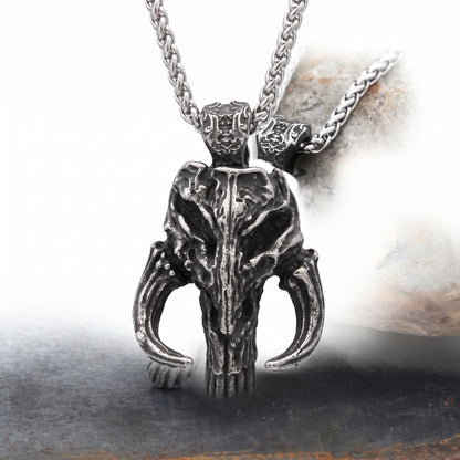 Motorcycle Accessory - Vintage 316L Stainless Steel Black Mandalorian