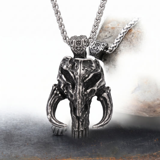 Motorcycle Accessory - Vintage 316L Stainless Steel Black Mandalorian