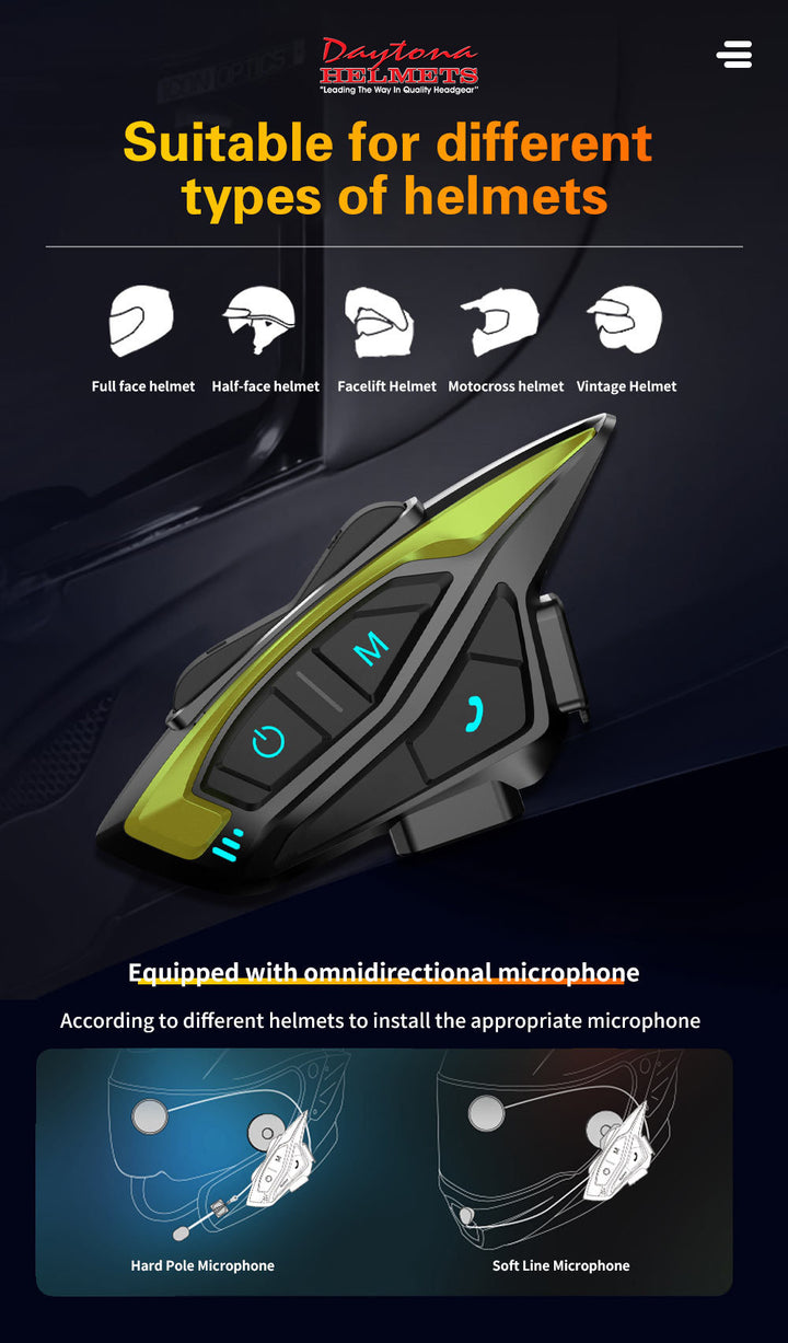 Daytona Bluetooth Headset for Helmet 1.0