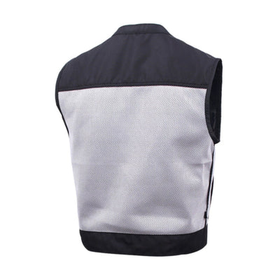 First Manufacturing Lowrider Two Tone - Men's Motorcycle Moto Mesh Vest, White