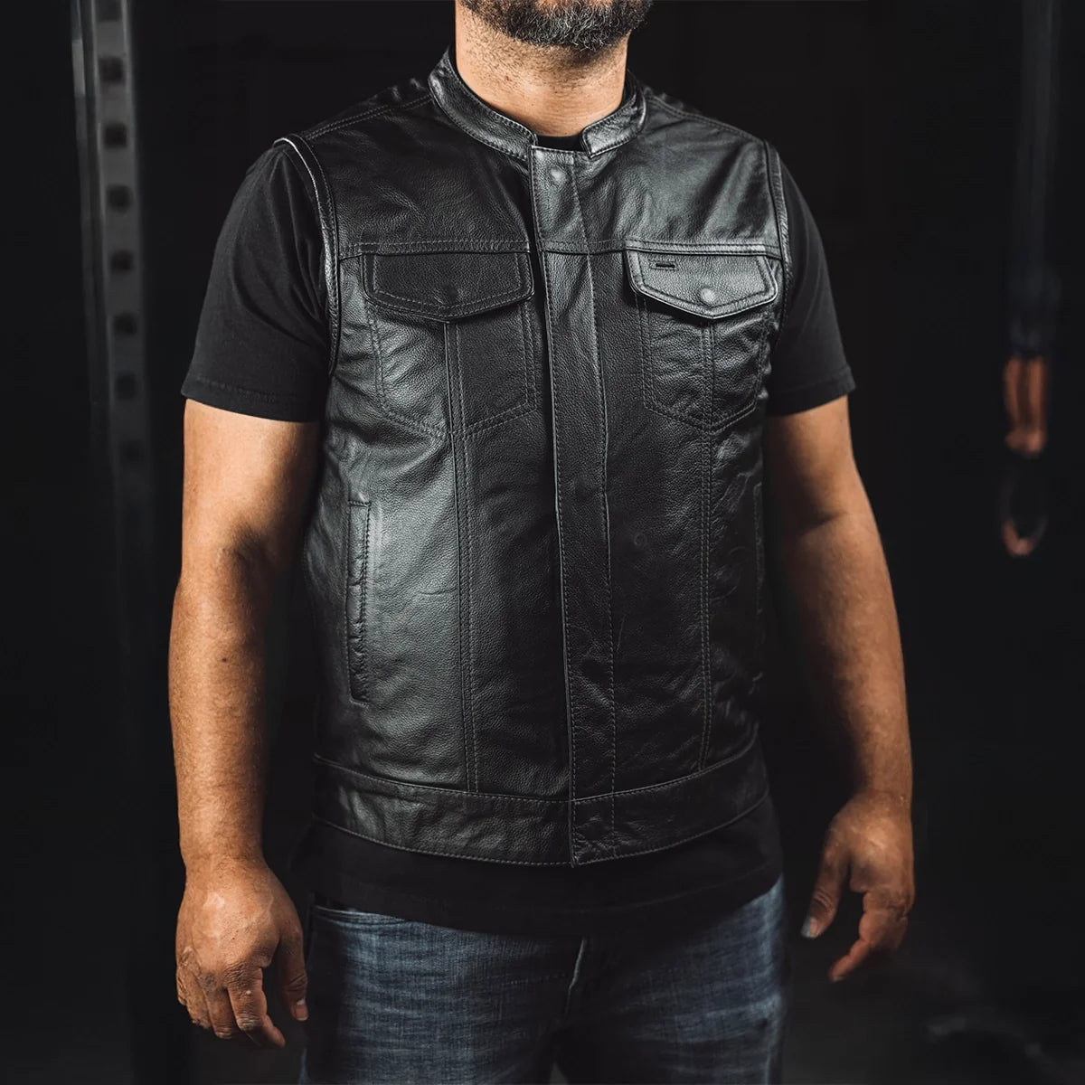 Blaster Men's Leather Motorcycle Vest Men's Leather Vest Vests
