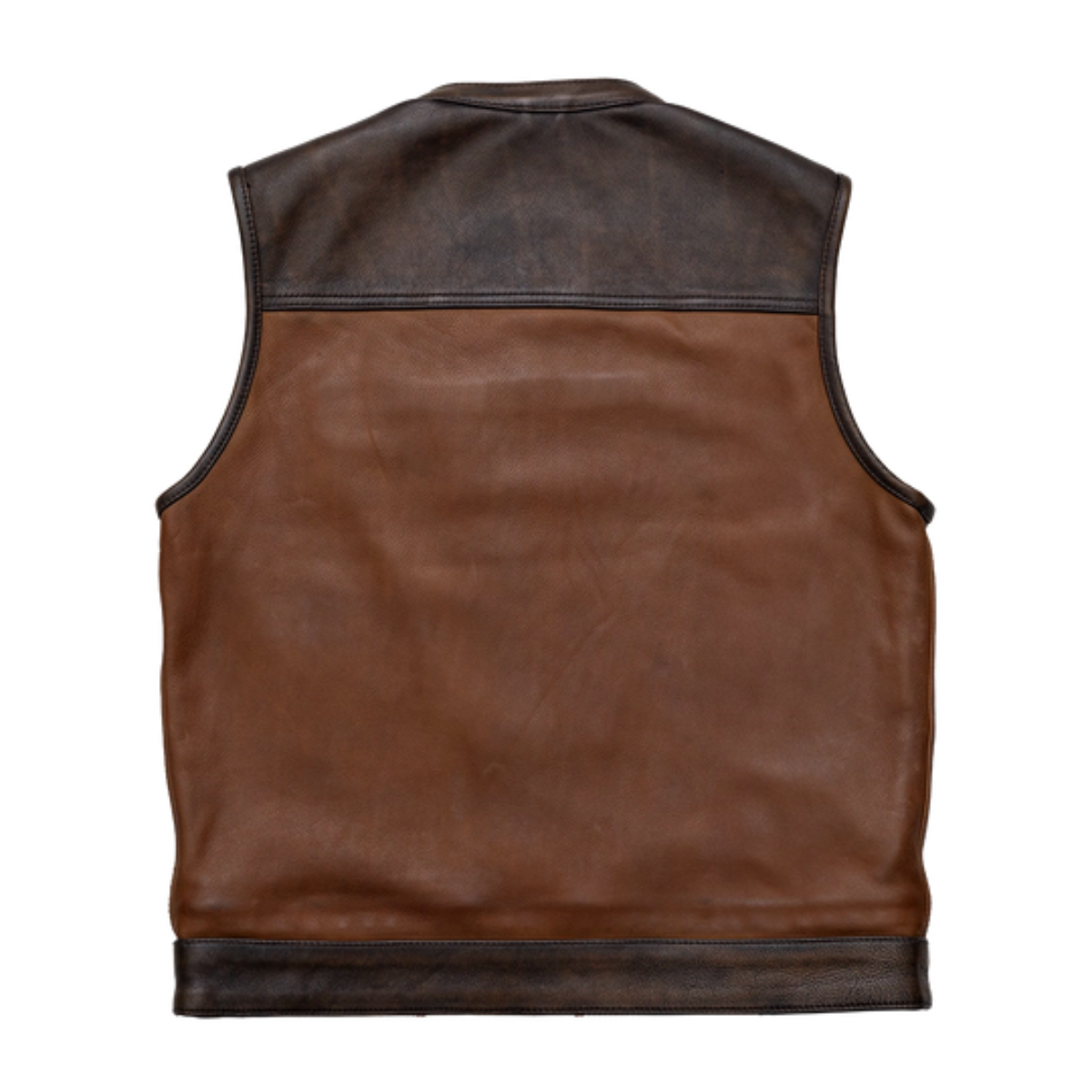 First Manufacturing Gunner - Men's Leather Motorcycle Vest, Cognac