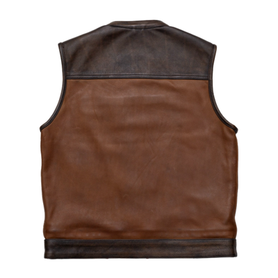 First Manufacturing Gunner - Men's Leather Motorcycle Vest, Cognac