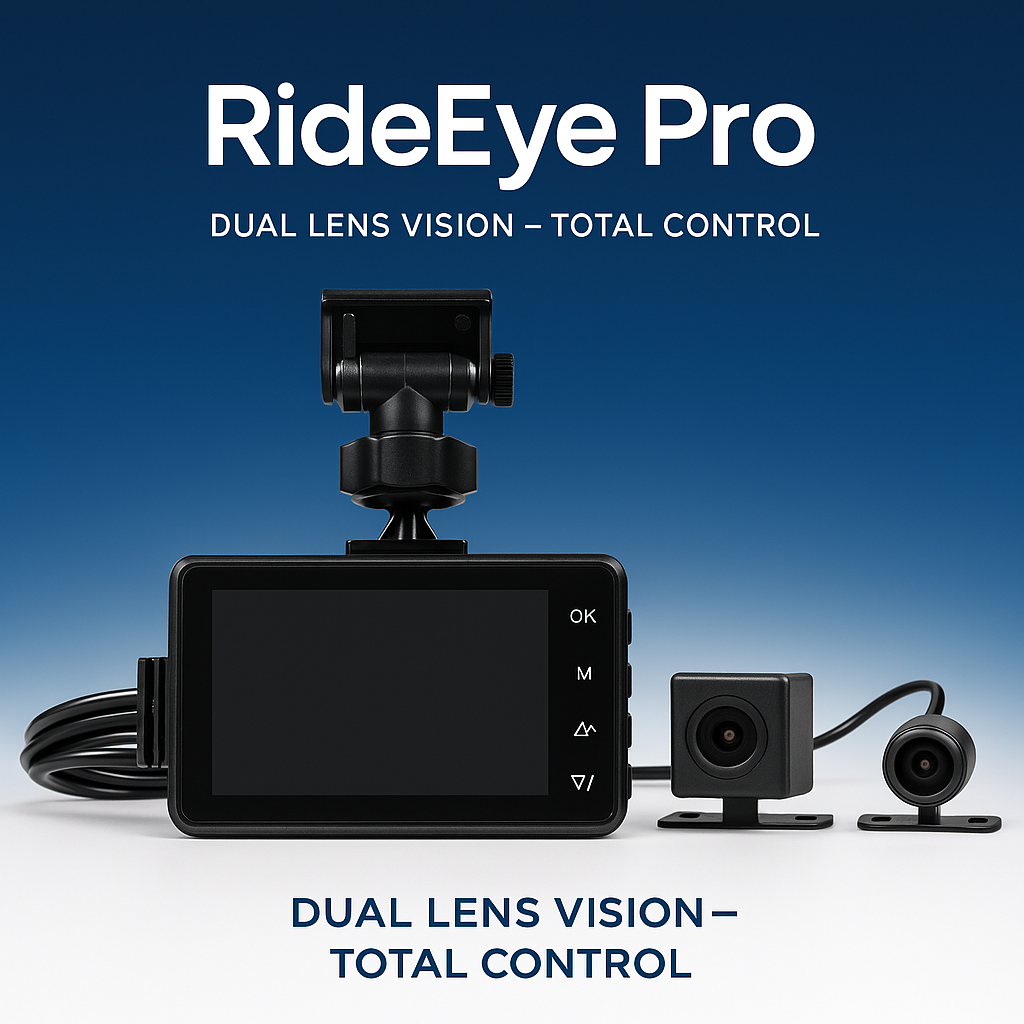Motorcycle Black Dual Lens Dash Cam Video Recorder 3 Inch HD 1080P + Free sd card