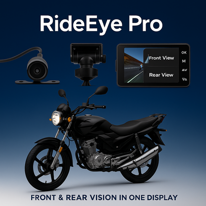 Motorcycle Black Dual Lens Dash Cam Video Recorder 3 Inch HD 1080P + Free sd card