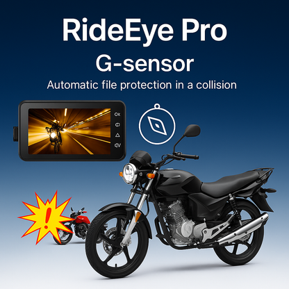 Motorcycle Black Dual Lens Dash Cam Video Recorder 3 Inch HD 1080P + Free sd card