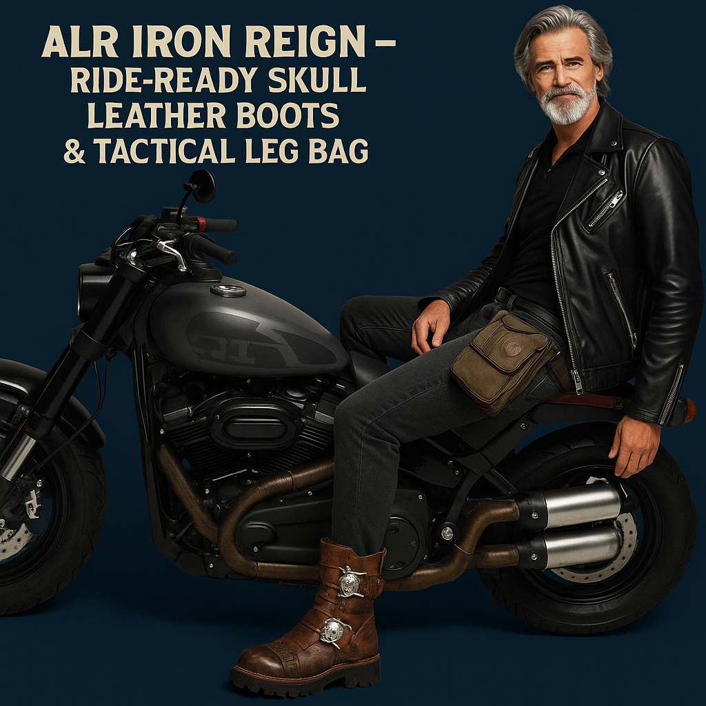 Wide-Fit Iron Reign Skull Boots + Free Leg Bag