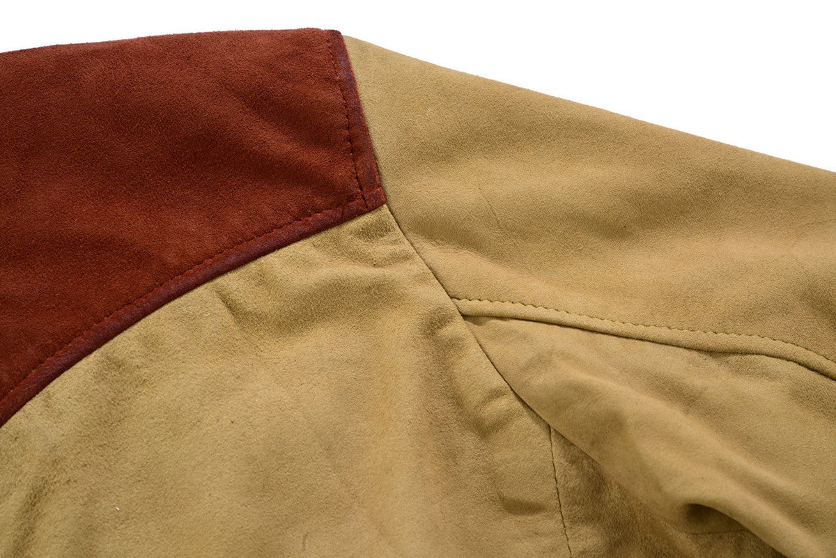 Men's Western Goat Suede Two-Tone Leather Jacket