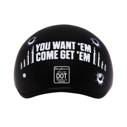 Daytona D.O.T Skull Cap - w/Come and Get 'Em Helmet