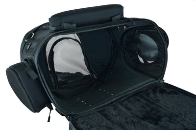 Black Heavy Duty Textile Motorcycle Pet Carrier Si