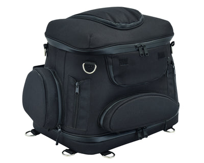 Black Heavy Duty Textile Motorcycle Pet Carrier Si