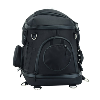 Black Heavy Duty Textile Motorcycle Pet Carrier Si