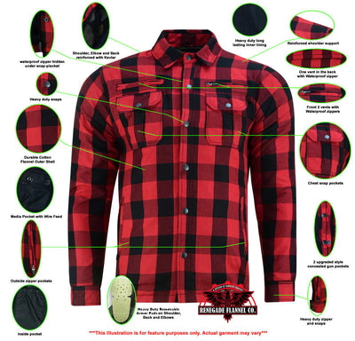 Daniel Smart Armored Flannel Shirt - Red