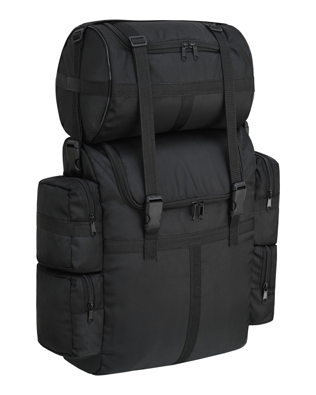Vance Black Textile Medium Motorcycle Sissy Bar Bag with Rain Cover