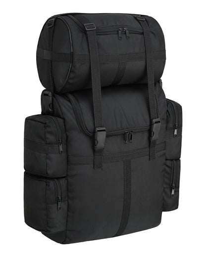 Vance Black Textile Medium Motorcycle Sissy Bar Bag with Rain Cover