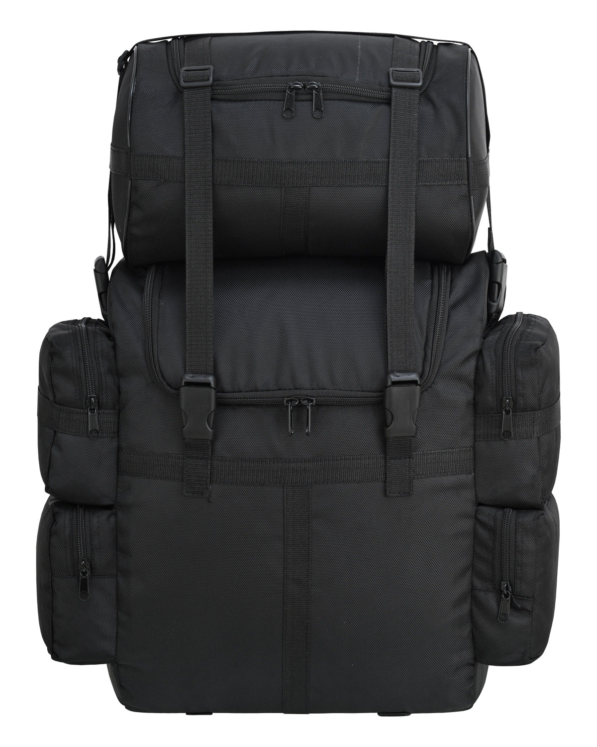 Vance Black Textile Medium Motorcycle Sissy Bar Bag with Rain Cover