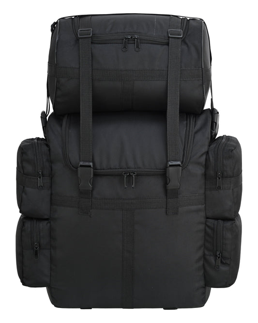 Vance Black Textile Medium Motorcycle Sissy Bar Bag with Rain Cover